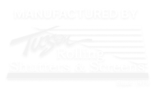 Manufactured by Tucson Rolling Shutters and Screens since 1979, logo with gradient stripes.