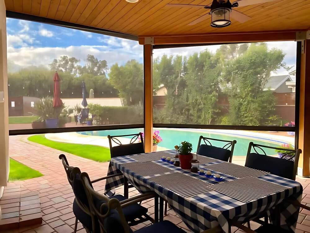 Patio enclosure Solar Screens in Central Texas
