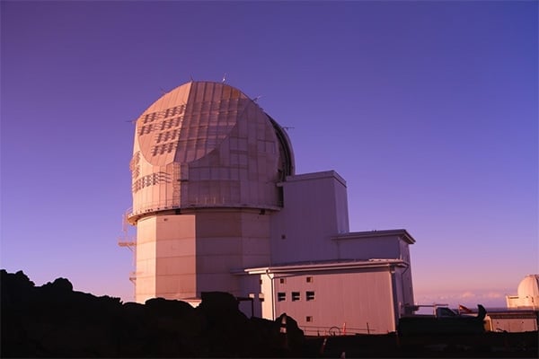 Observatory building at sunset
