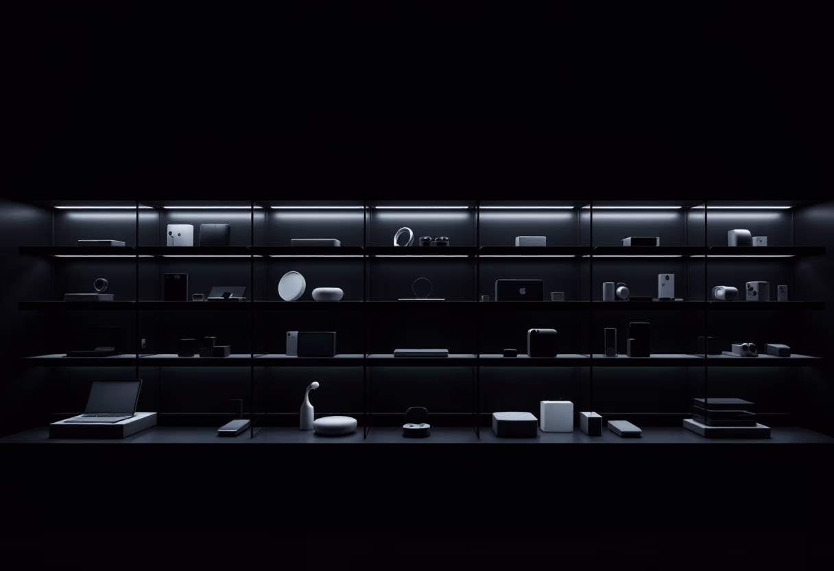 [background image] retail setting (for a tech gadgets store)