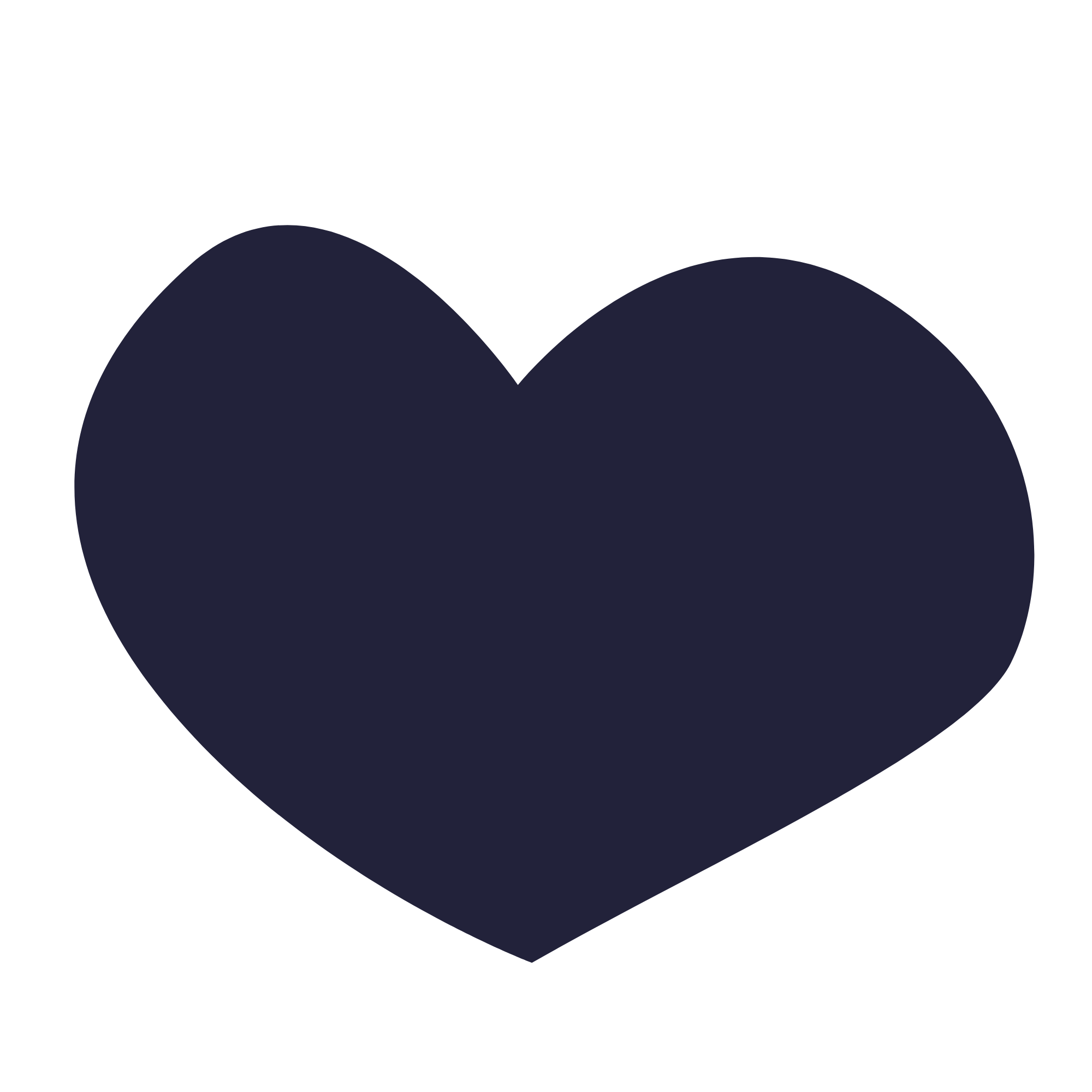 Solid dark navy blue heart shape on a transparent background.