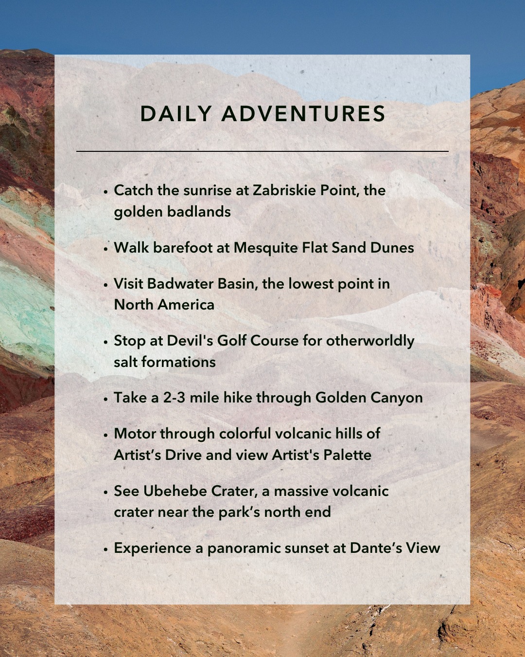Daily Adventures guide