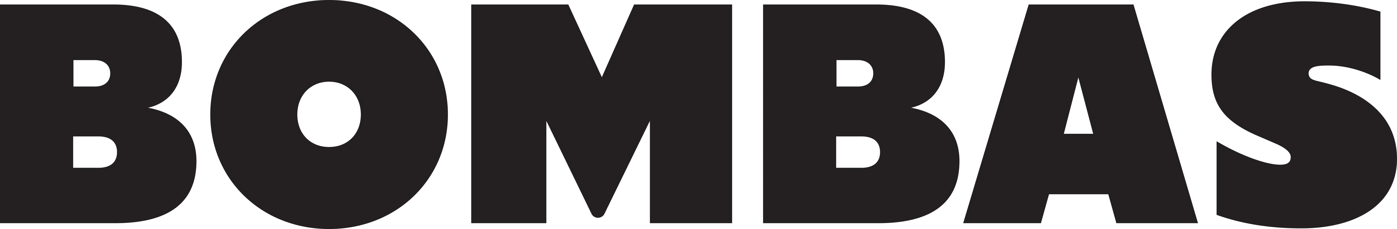 Logo Text. Black bold uppercase text spelling BOMBAS on a white background.