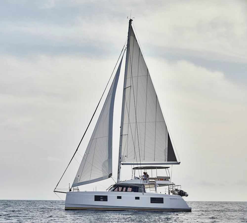 couple time in private catamaran in lagoons
