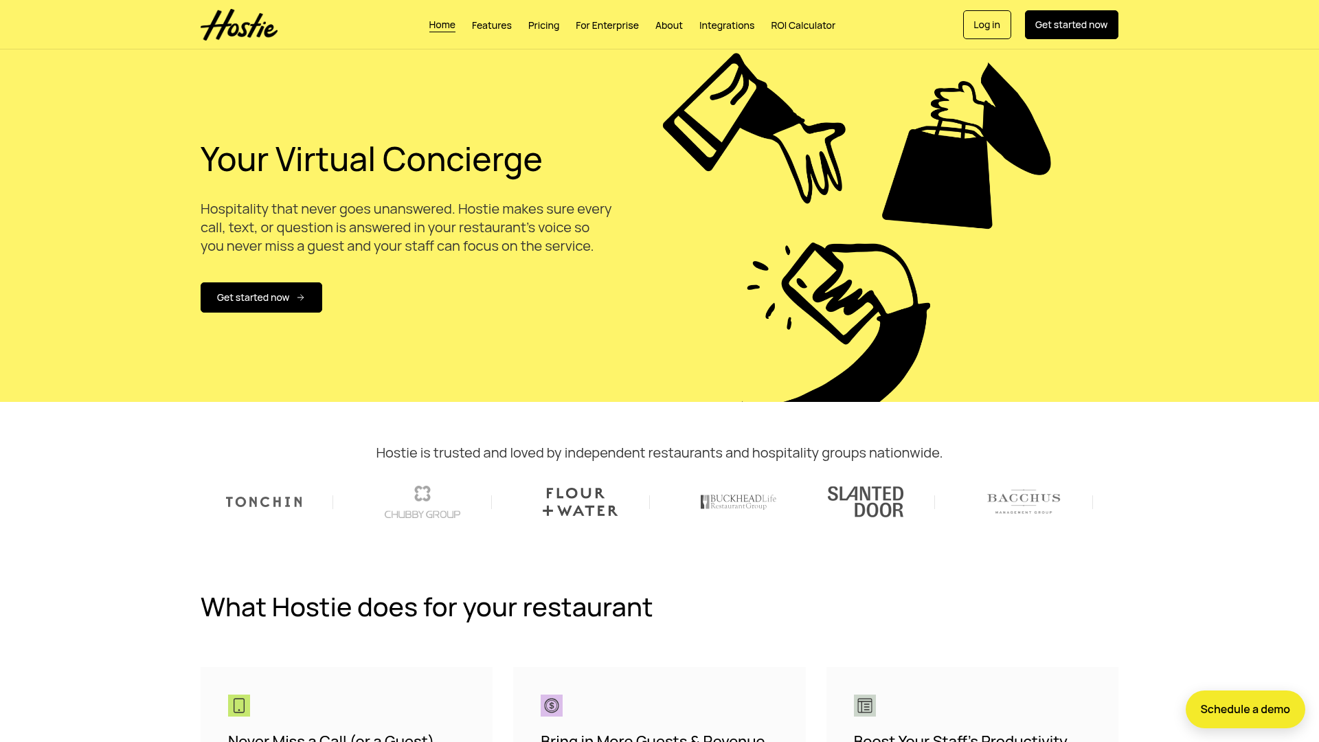 Screenshot of https://hostie.ai