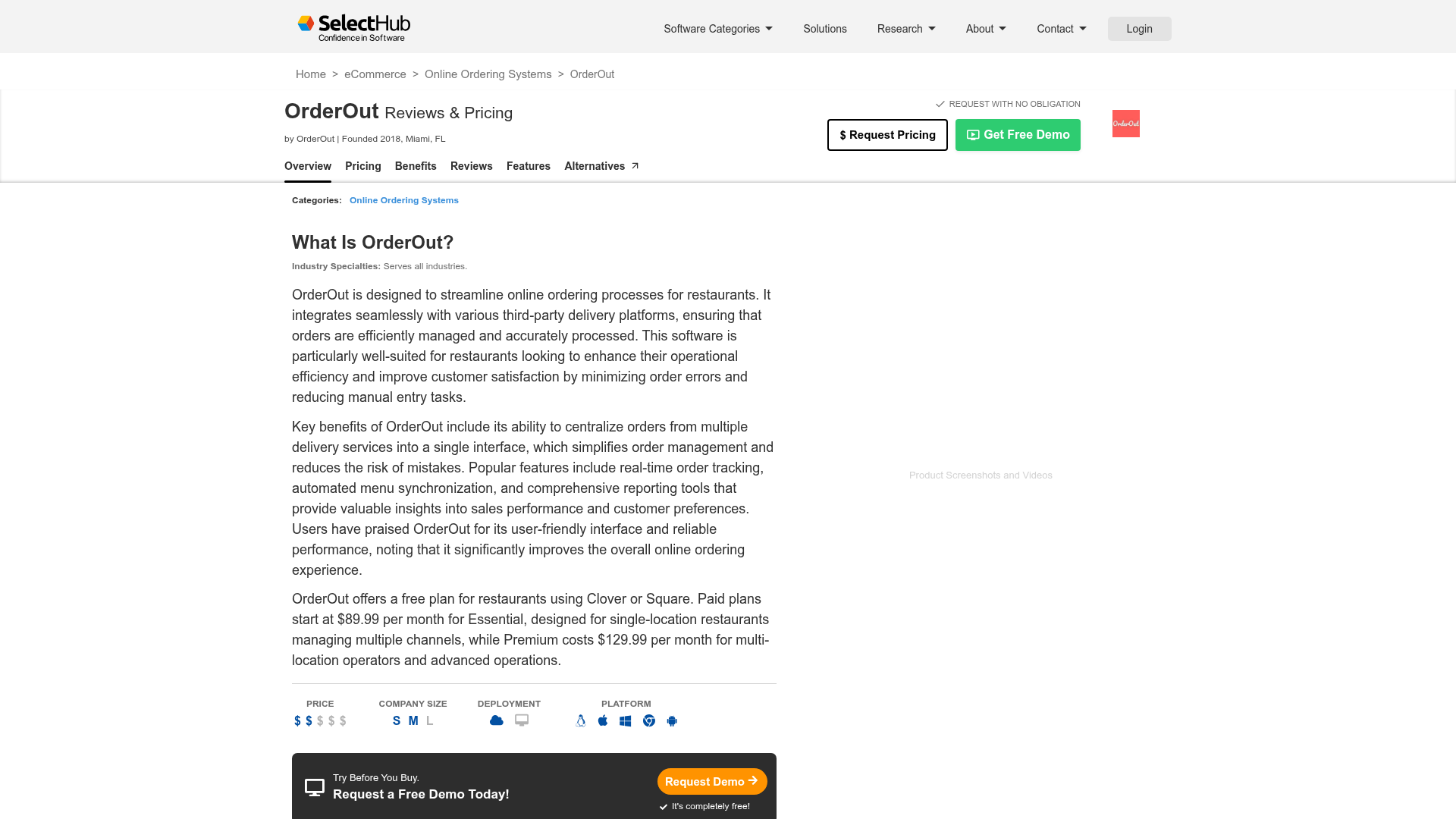 Screenshot of https://www.selecthub.com/p/online-ordering-systems/orderout/