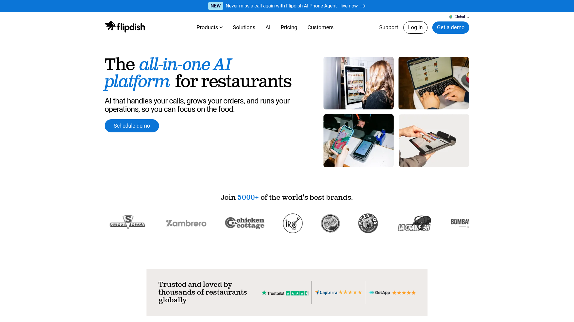 Screenshot of https://www.flipdish.com