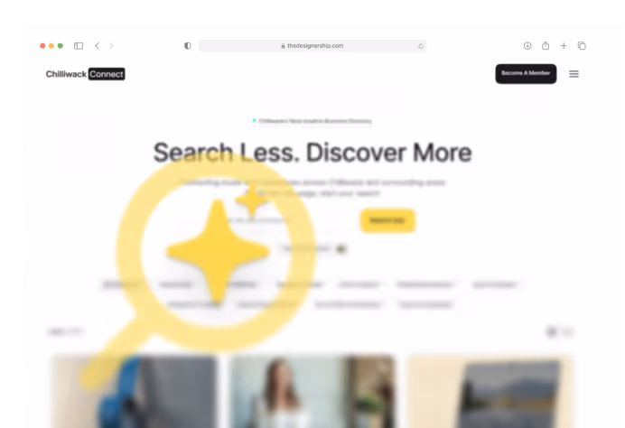 A screen shot of a website with a magnifying glass.