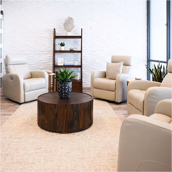 ThrIVwell luxury wellness lounge with comfortable seating and modern design in Saugus,  MA.