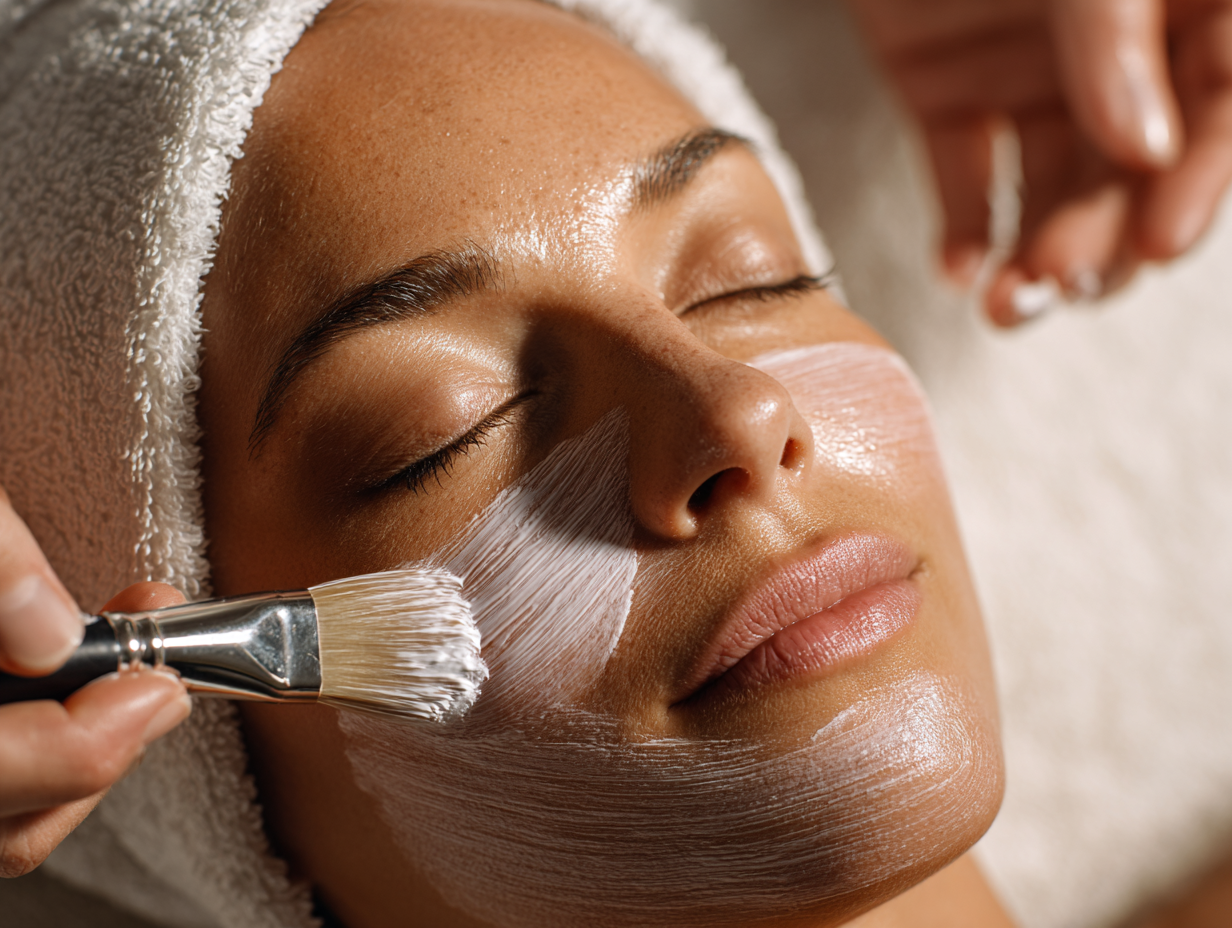 ThrIVwell microneedling treatment in progress, rejuvenating skin with controlled micro-injuries.