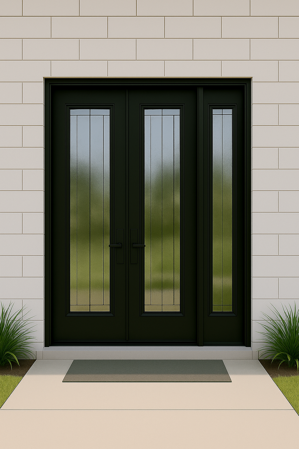 Double Door with Right Sidelight