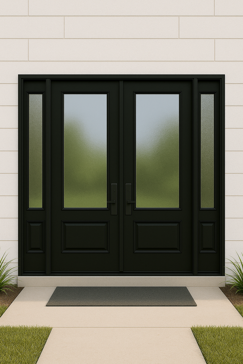 Double Door with Two Sidelights