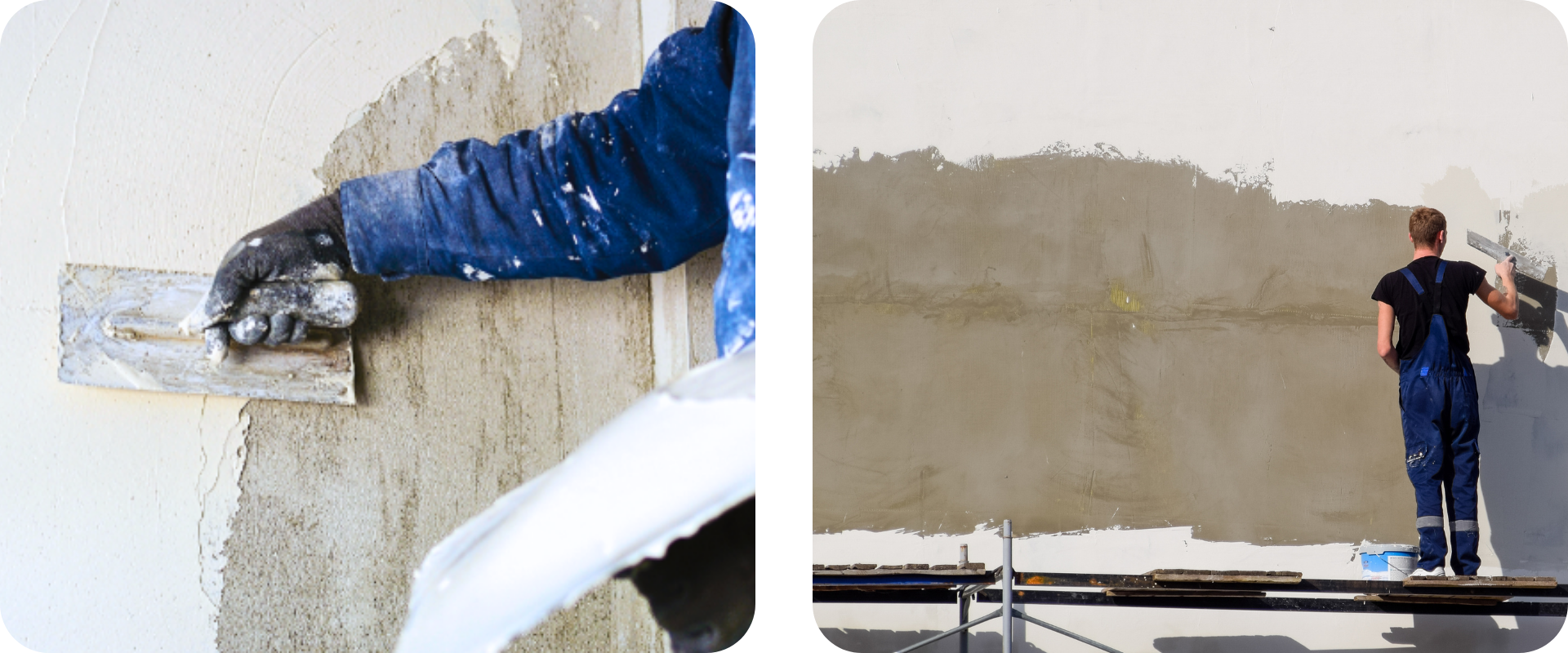 Base coat for construction with cellulose, polypropylene fibers, accelerators, retarders, and additives that optimize strength and finish.