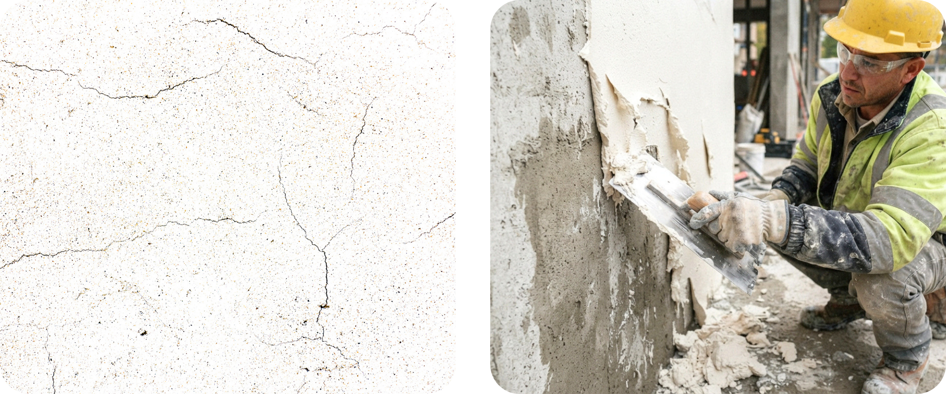 Fallas en estucos de construcción: descuelgue, fisuración, mala adherencia y problemas de aplicación | Treechem