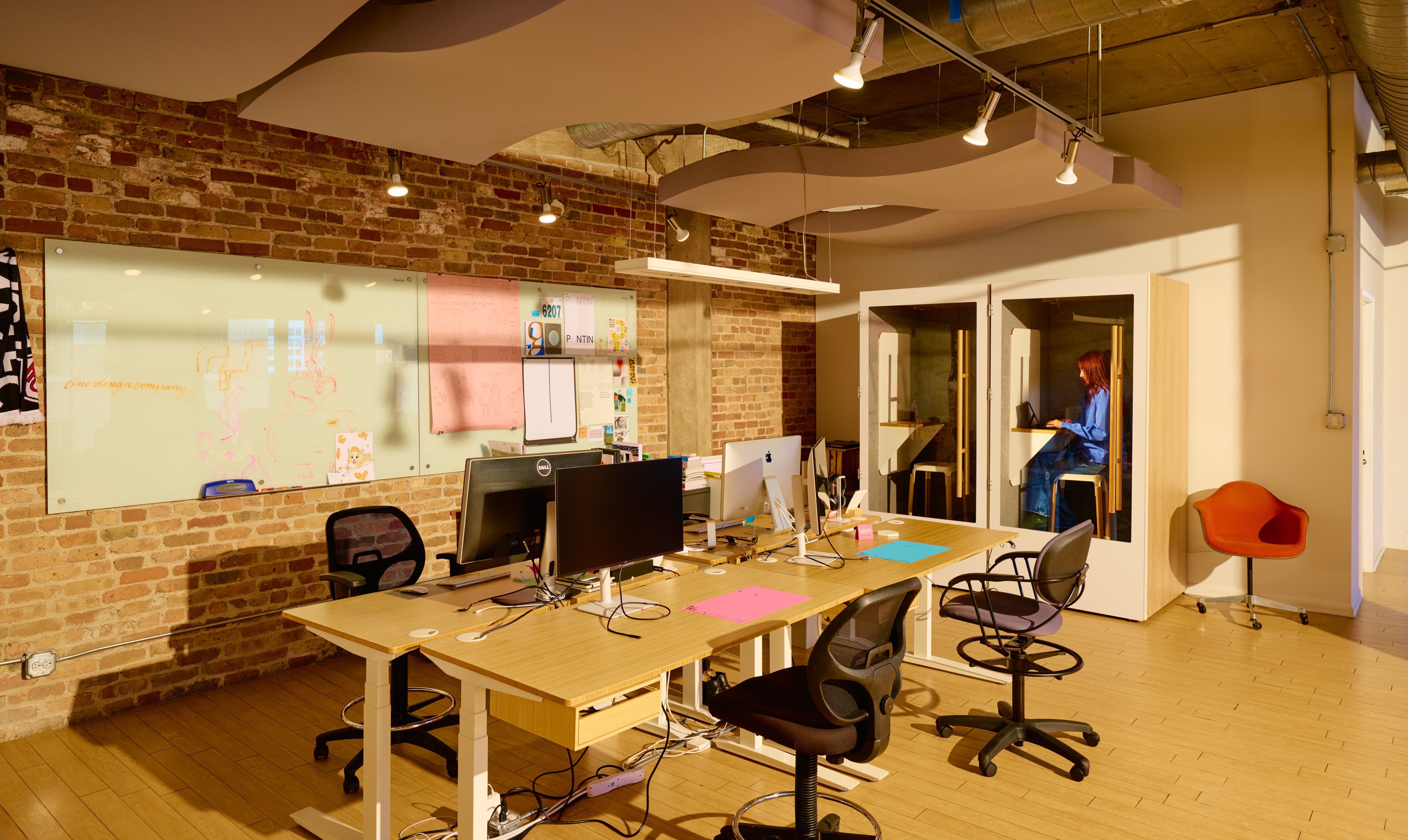 Workstations in the Complete Workspace Loft at Two Thirty with River North views