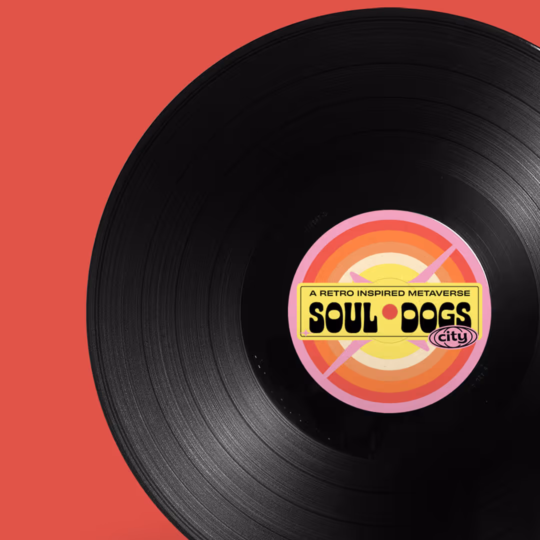Branding design for Soul Dogs featuring the Vinil Disc.