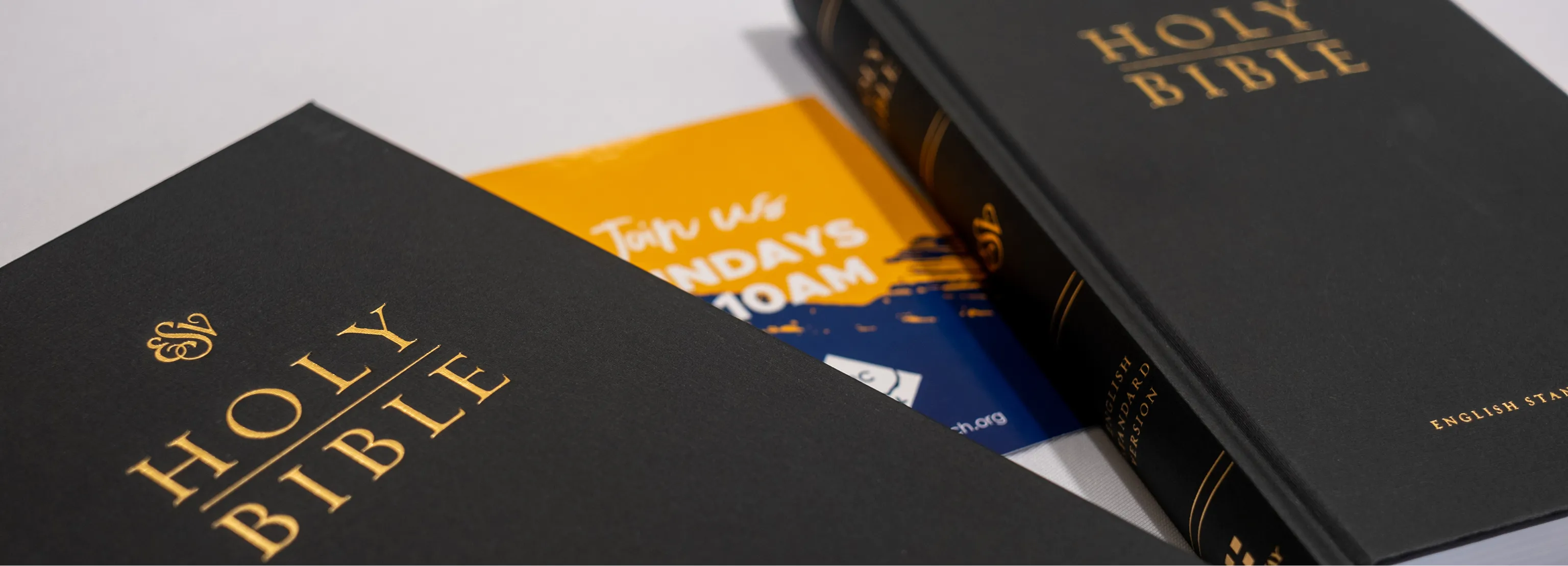 Bibles and church flyers