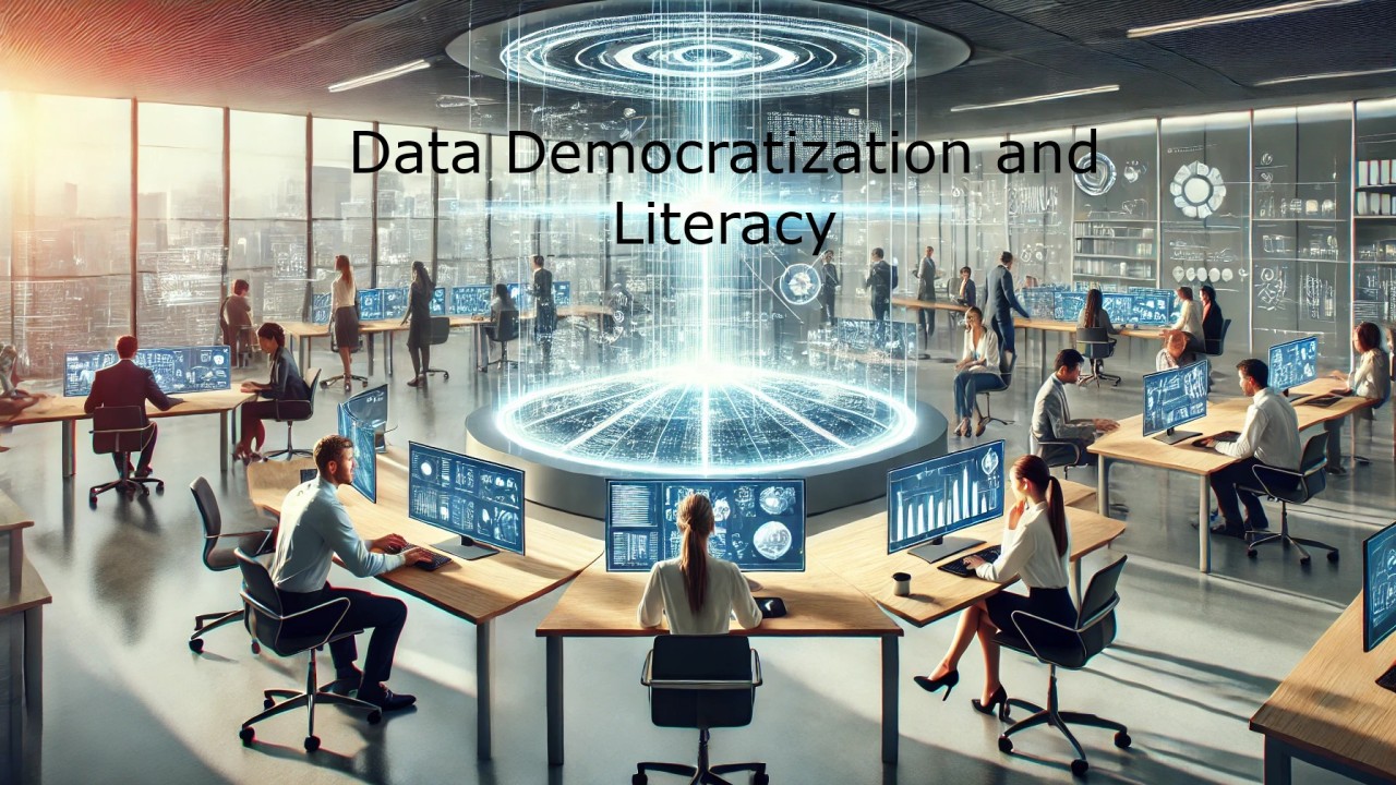 People looking at data streams