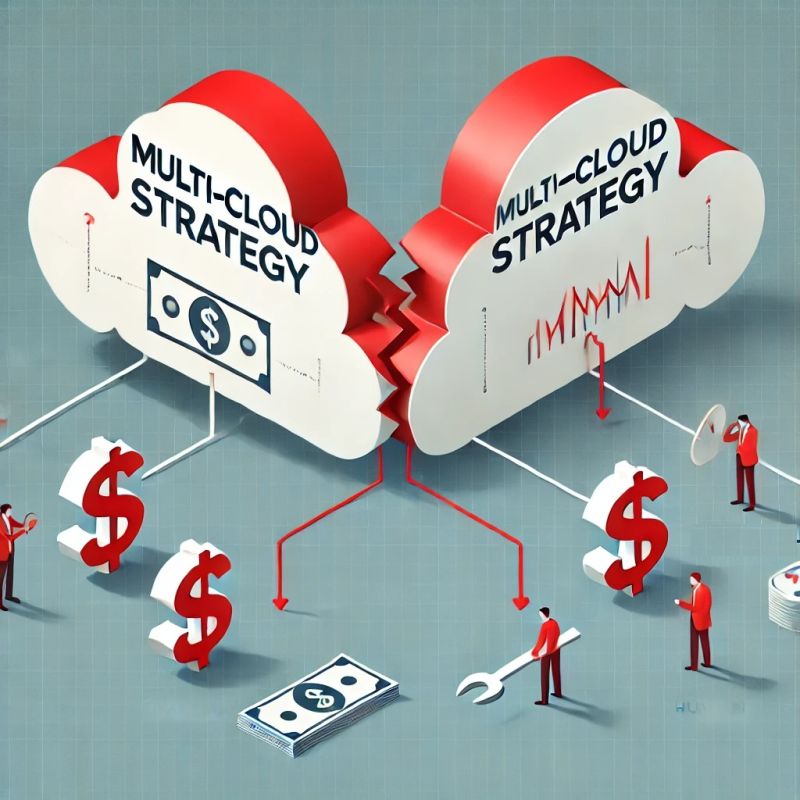 Two clouds colliding, one person scratching his head to fix them