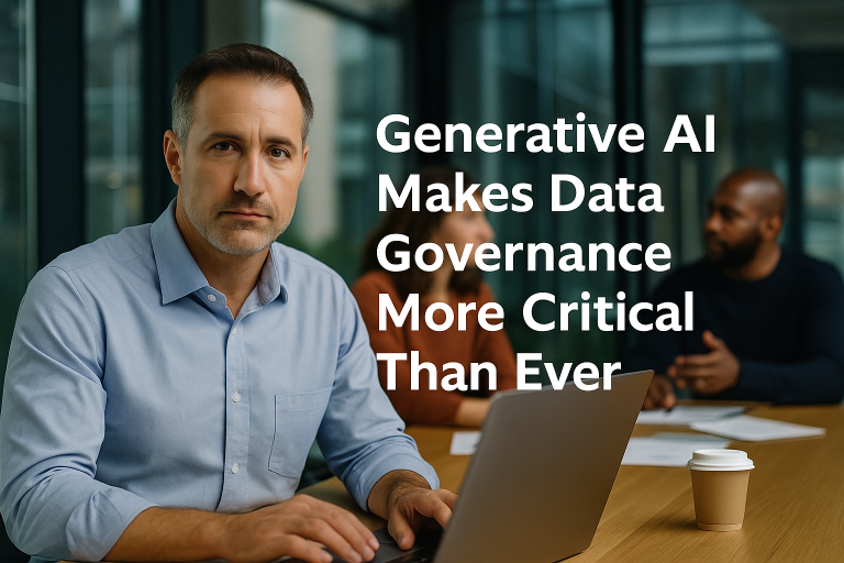 Man discussing Generative AI and data governance