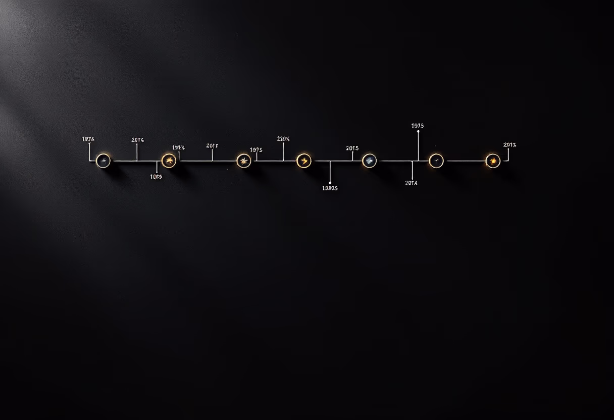 image of company milestones in a timeline format (for an edtech)