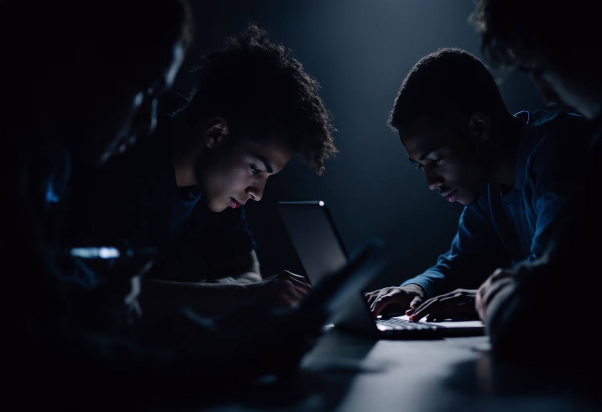 image of students engaging with the software