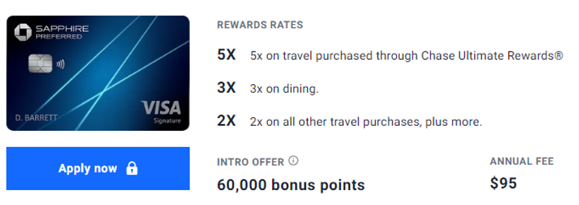 Chase Sapphire Preferred earn points
