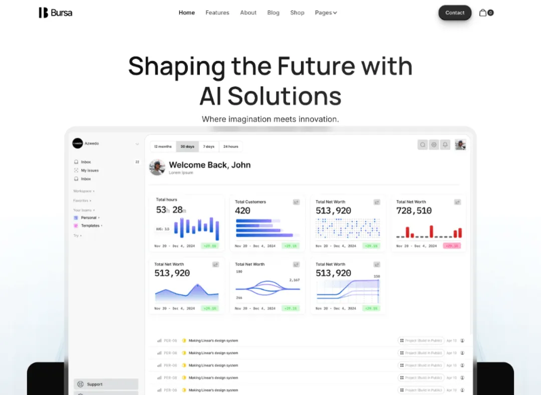 Saas Webflow Template - Bursa - Designed by Azwedo.com and Wedoflow.com