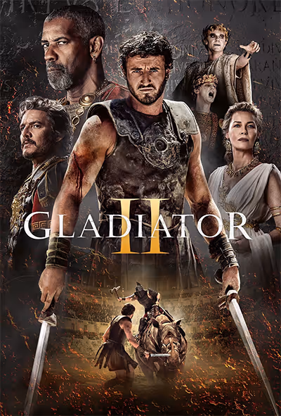 A movie poster for Gladiator 2.