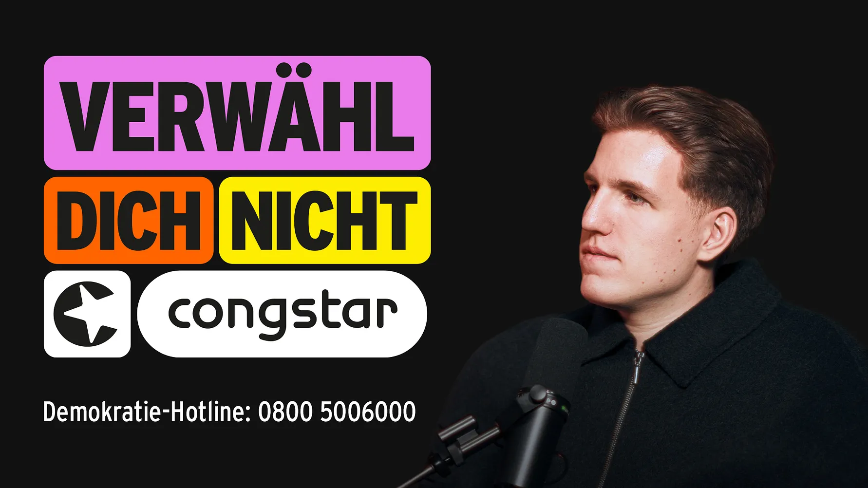 Kampagnenmotiv Verwähl dich nicht von congstar und Marcant