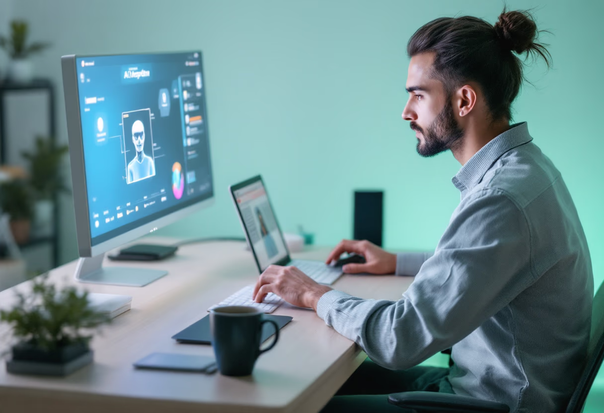 image of person working on ai project