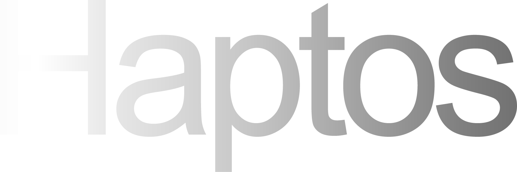 Haptos brand name in gray gradient text on transparent background.