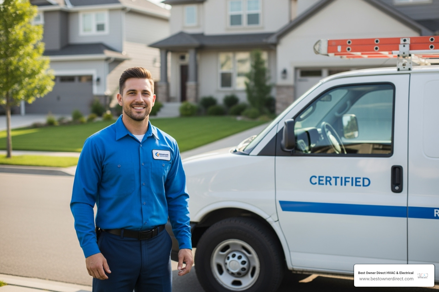 friendly, certified technician with a company van - water heaters best company in bull mountain tigard or