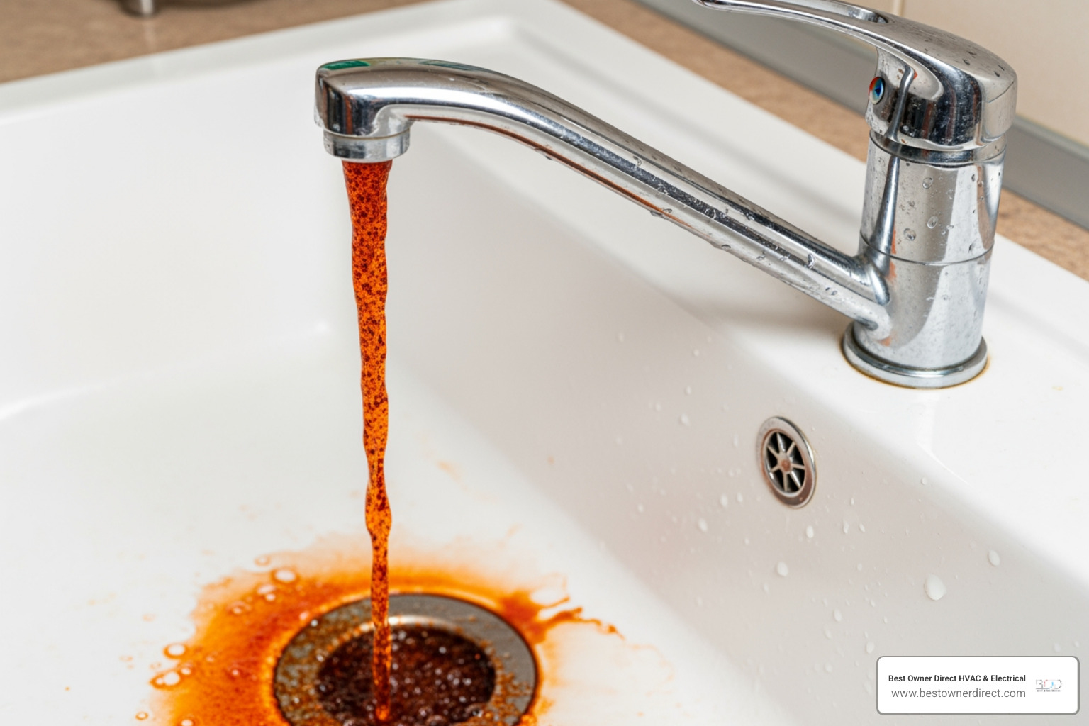 rusty water coming from a tap - water heaters service in beaverton or