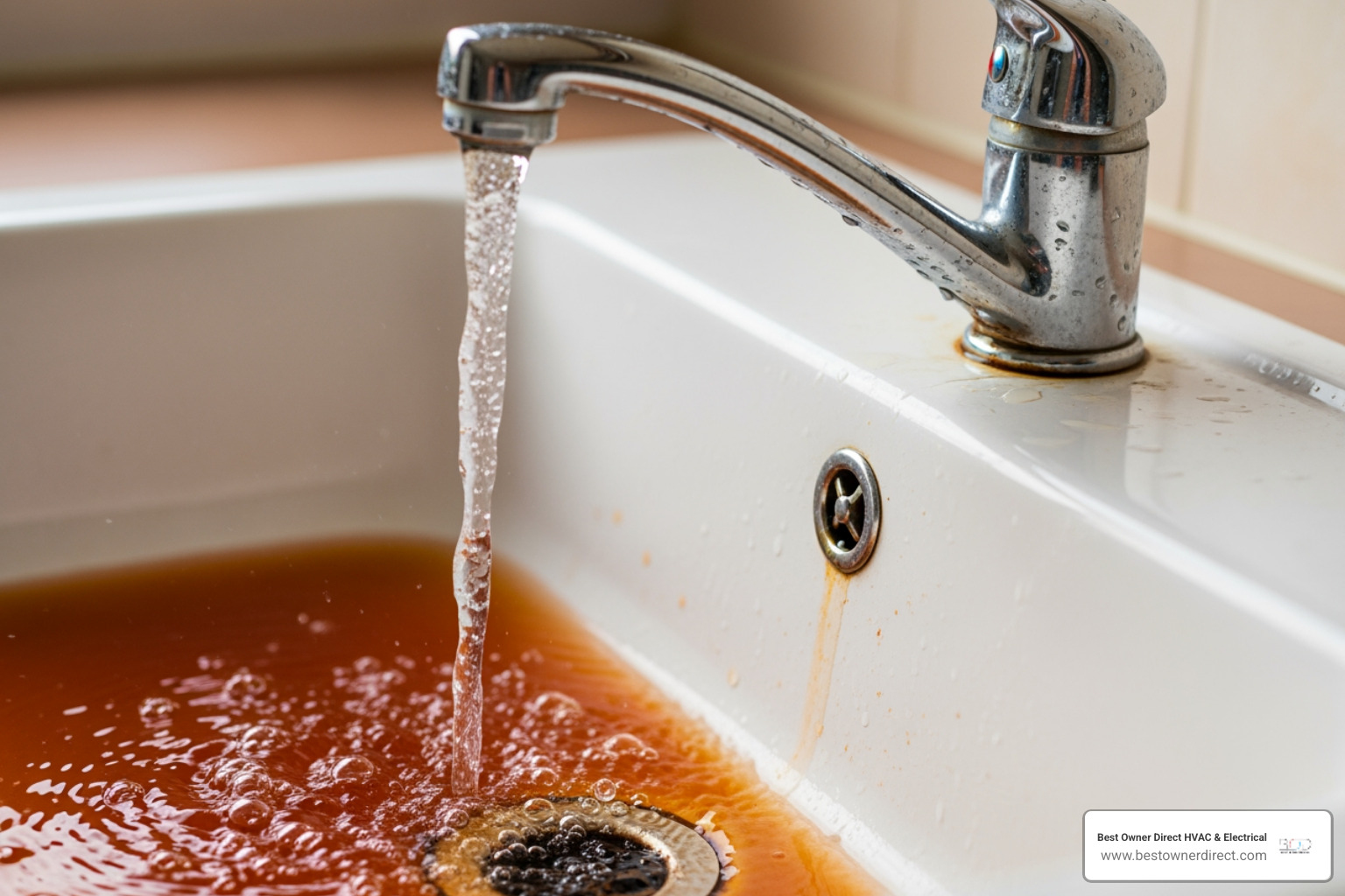 discolored water coming from a faucet - water heaters repair in tigard or discolored water coming from a faucet - water heaters repair in tigard or