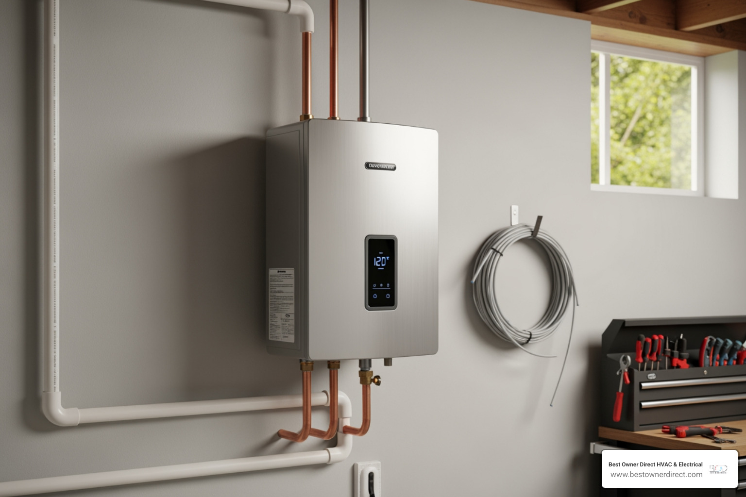 Infographic comparing traditional tank water heaters to tankless systems, showing energy efficiency ratings, lifespan expectations, physical size differences, hot water supply duration, and annual operating costs for Beaverton homeowners - tankless water heater in beaverton or Infographic comparing traditional tank water heaters to tankless systems, showing energy efficiency ratings, lifespan expectations, physical size differences, hot water supply duration, and annual operating costs for Beaverton homeowners - tankless water heater in beaverton or