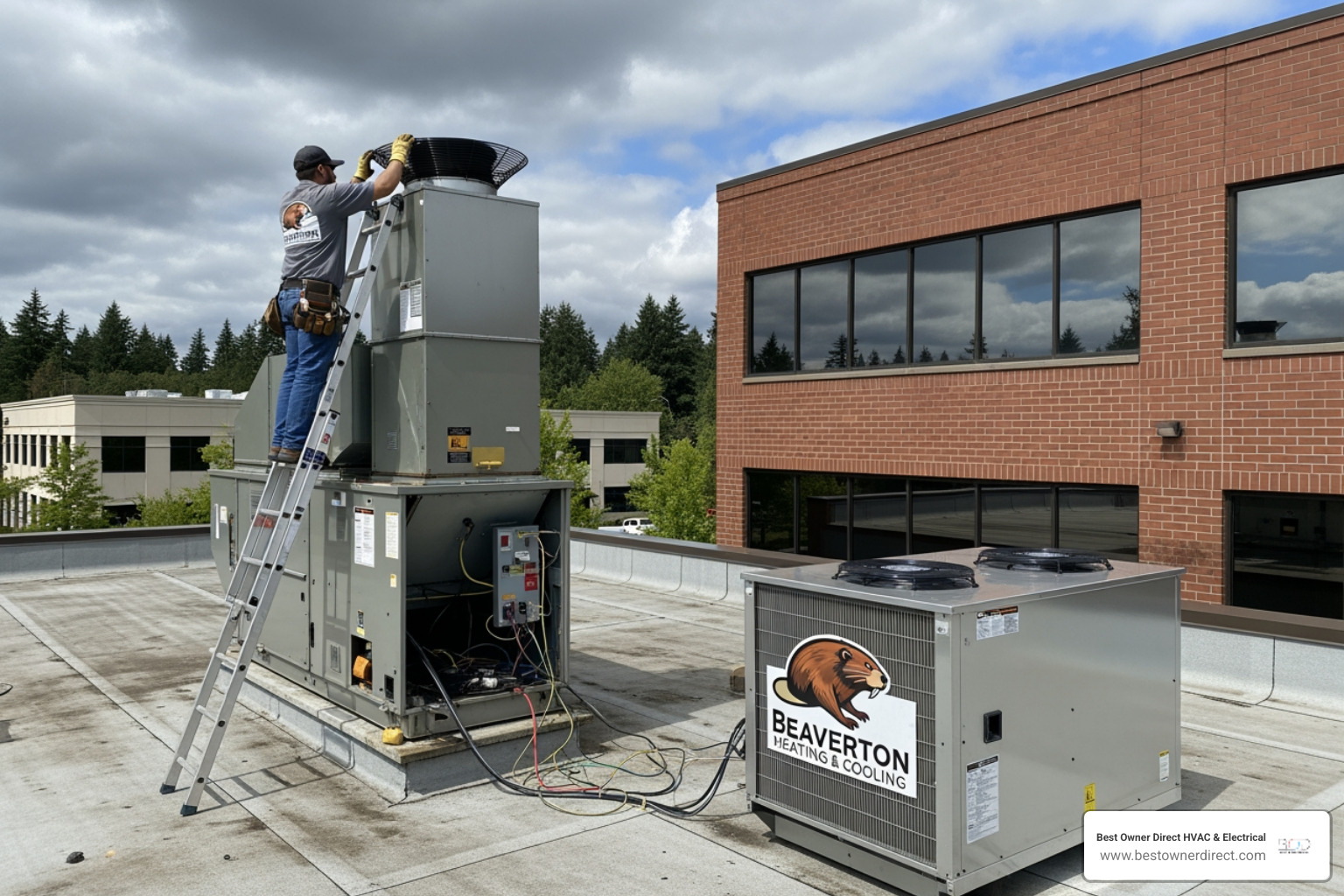 commercial heating system in modern office - commercial heating replacement in beaverton, or