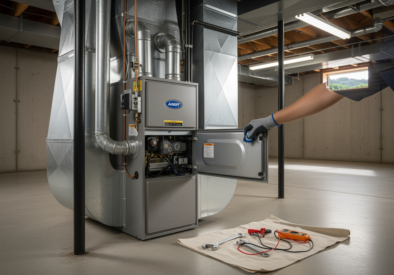 A cozy living room in Hillsboro with a family enjoying warmth during winter - furnace maintenance deals in hillsboro, or A cozy living room in Hillsboro with a family enjoying warmth during winter - furnace maintenance deals in hillsboro, or