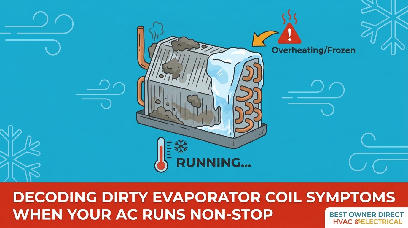 Decoding Dirty Evaporator Coil Symptoms When Your AC Runs Non-Stop