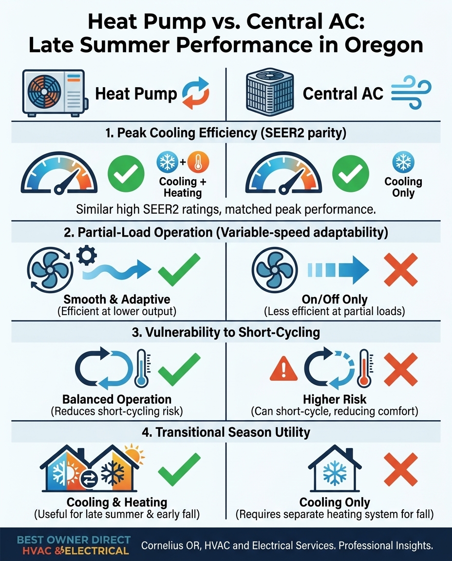 Heat Pump vs. Central AC: Late Summer Performance in Oregon