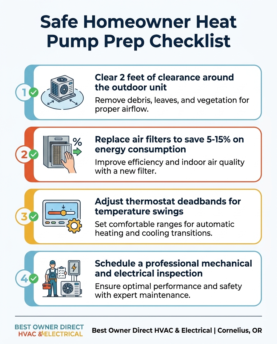 Safe Homeowner Heat Pump Prep Checklist