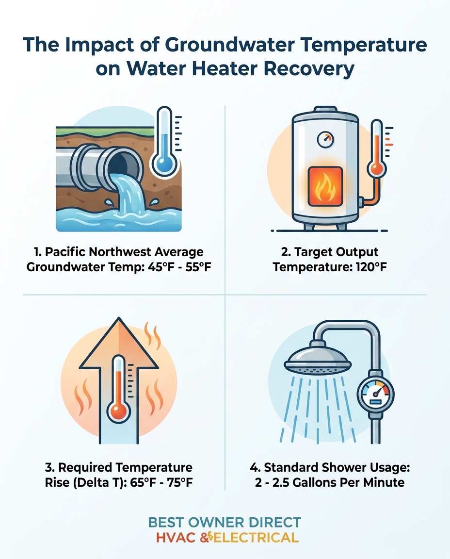 The Impact of Groundwater Temperature on Water Heater Recovery