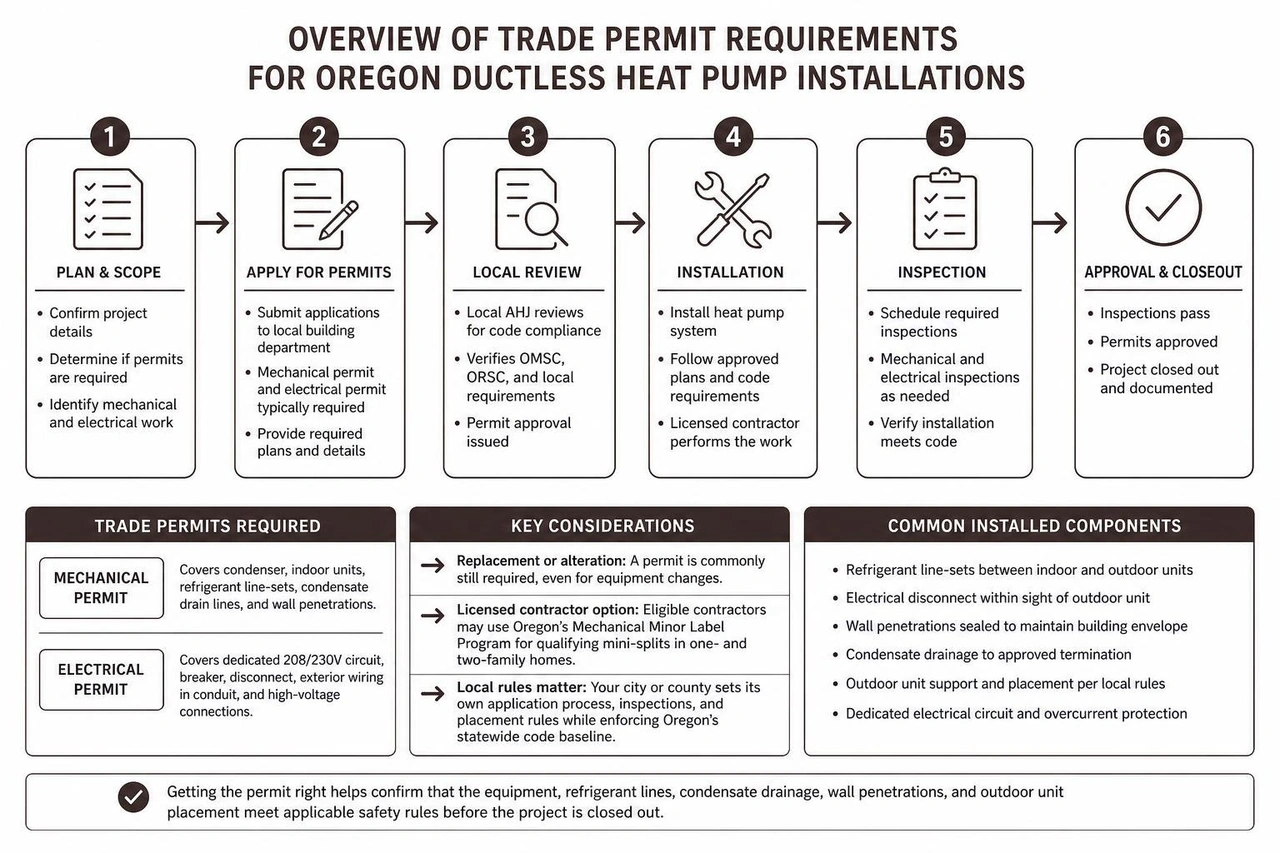 Overview of trade permit requirements for Oregon ductless heat pump installations Overview of trade permit requirements for Oregon ductless heat pump installations
