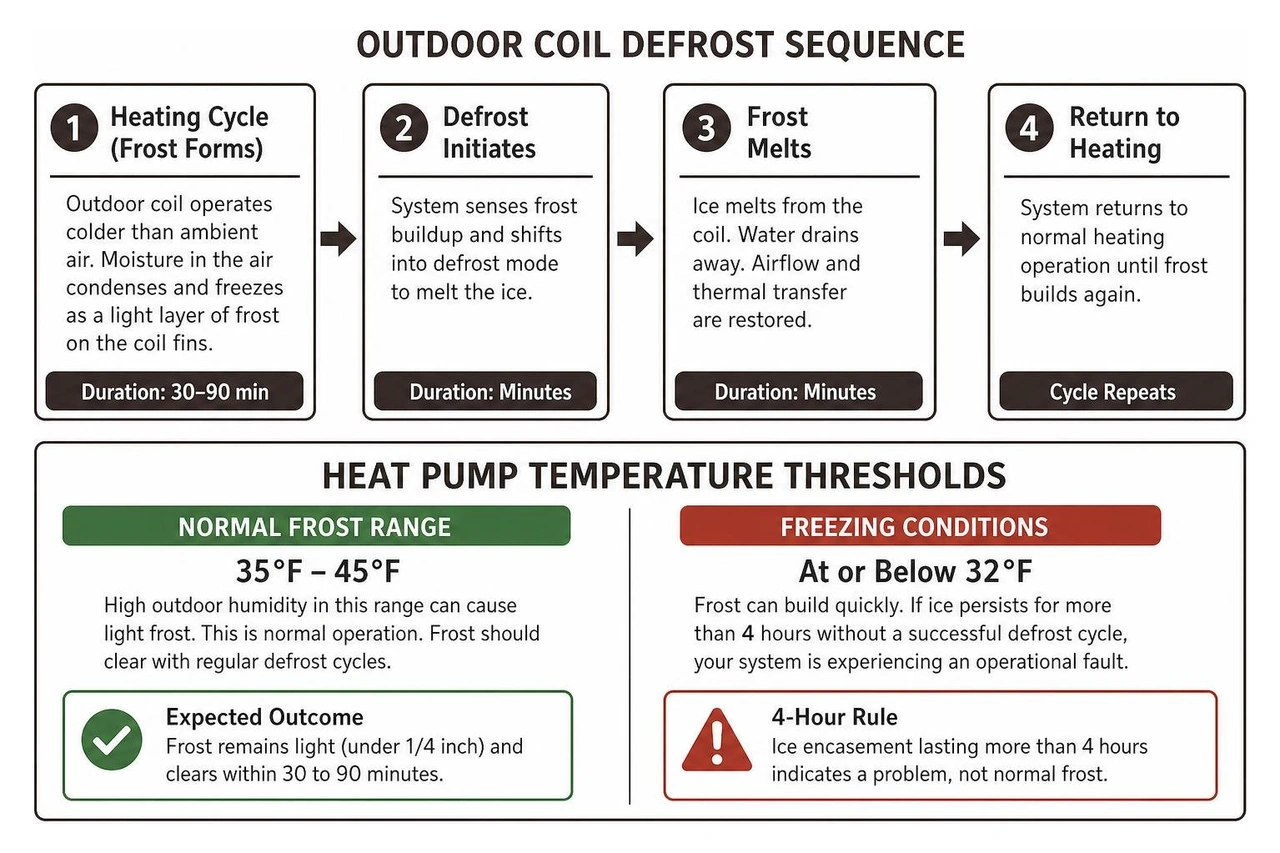outdoor coil defrost sequence and heat pump temperature thresholds outdoor coil defrost sequence and heat pump temperature thresholds