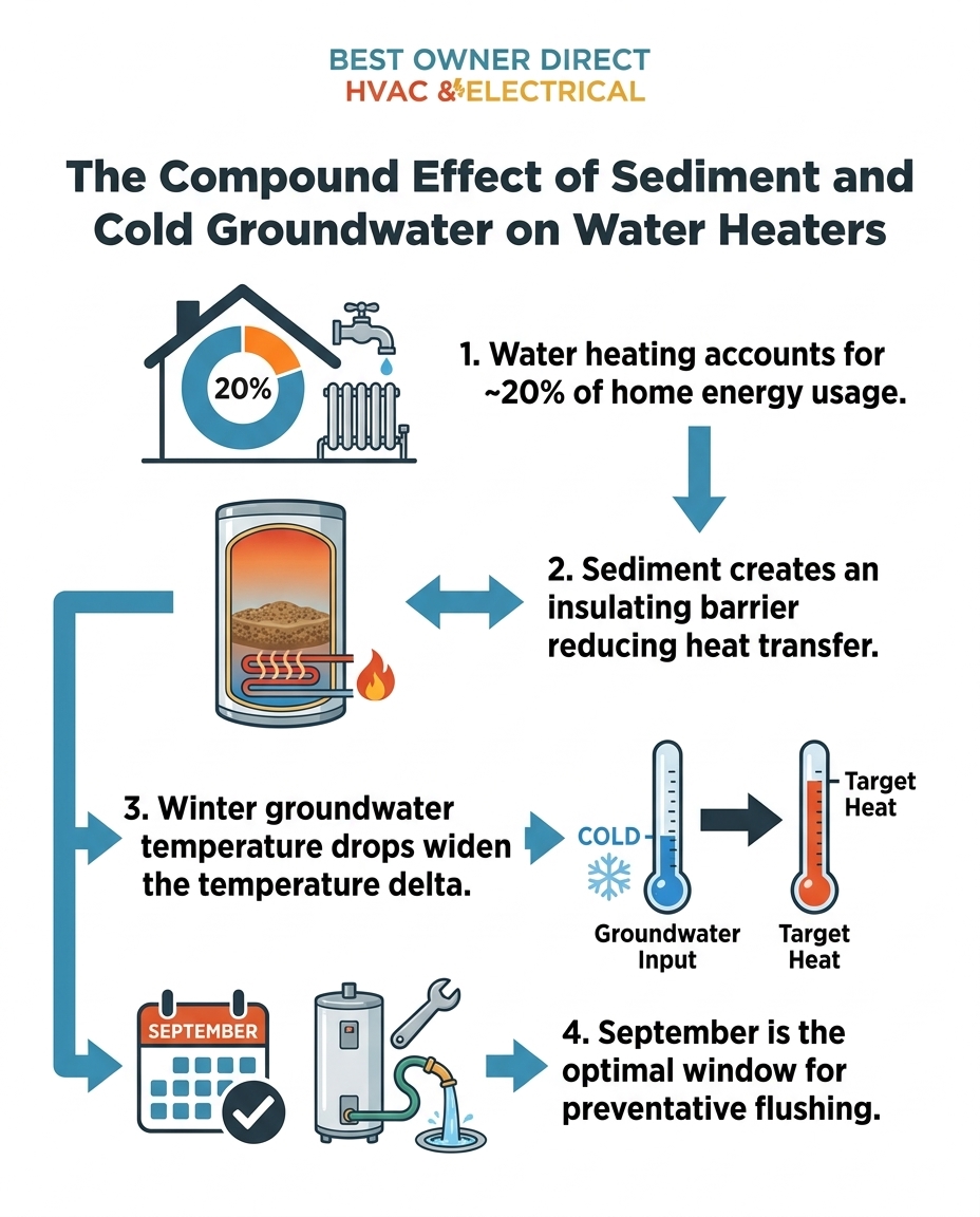 The Compound Effect of Sediment and Cold Groundwater on Water Heaters