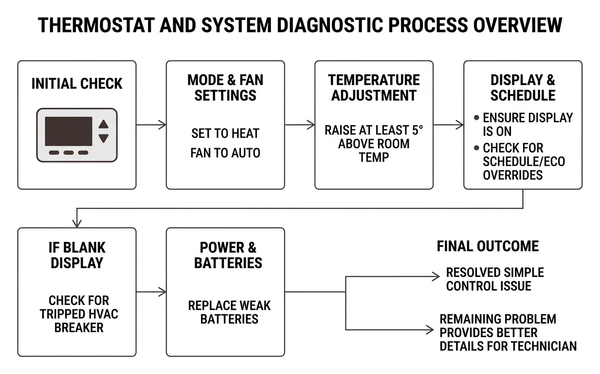 Thermostat and system diagnostic process overview Thermostat and system diagnostic process overview