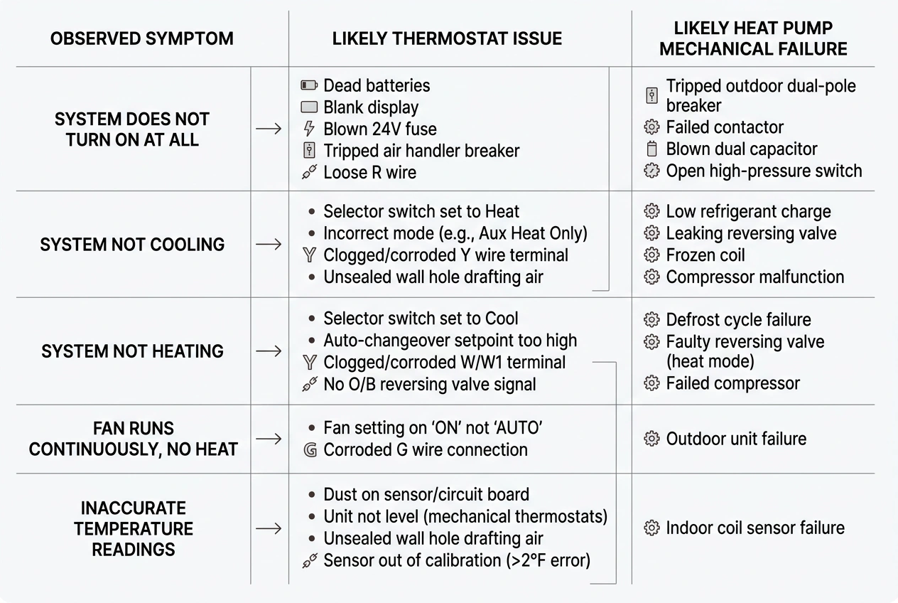 Comparison framework of thermostat vs heat pump issues Comparison framework of thermostat vs heat pump issues