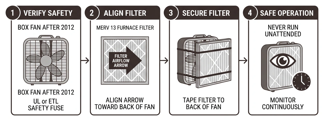 step by step guide to assembling a safe DIY box fan filter step by step guide to assembling a safe DIY box fan filter