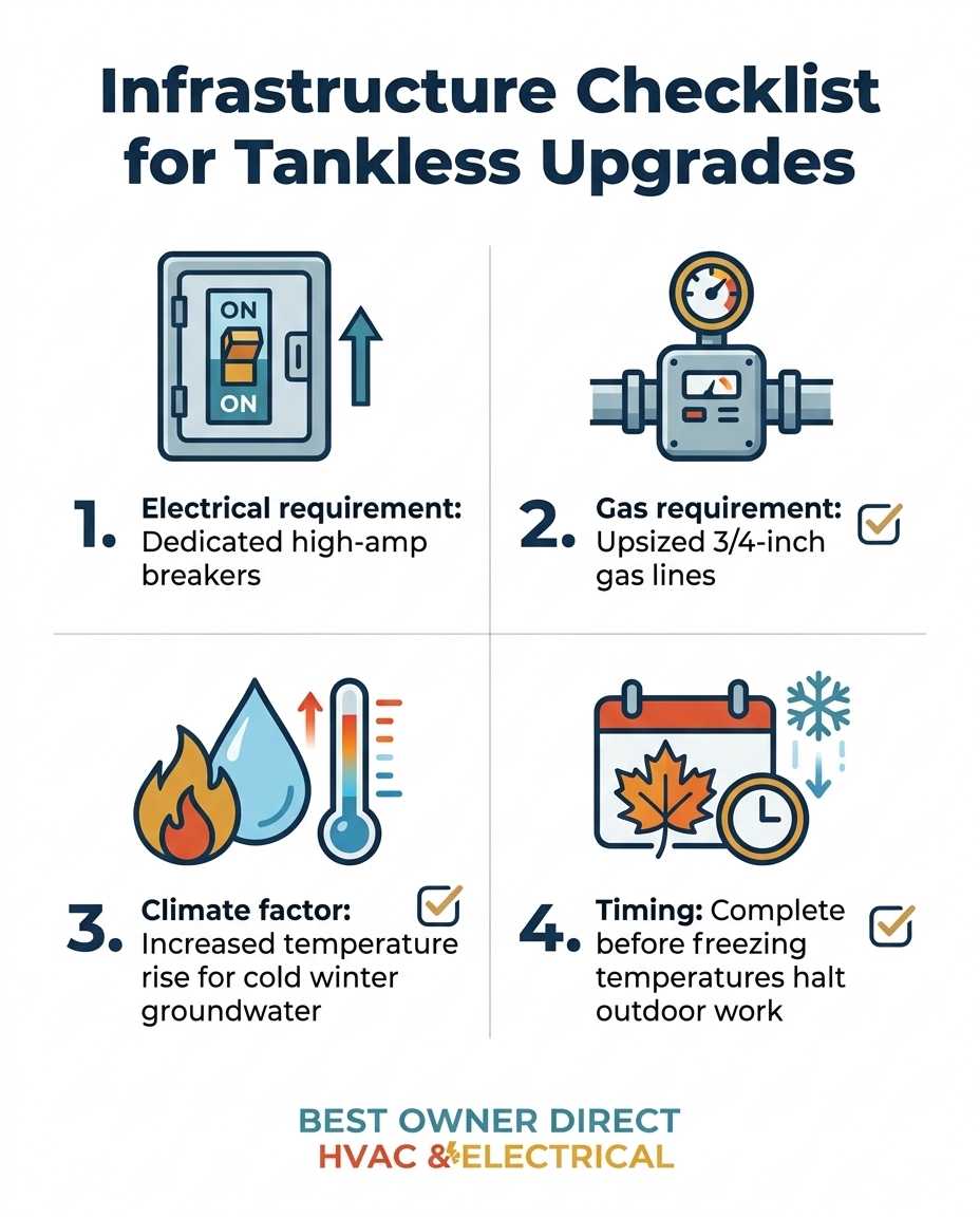 Infrastructure Checklist for Tankless Upgrades