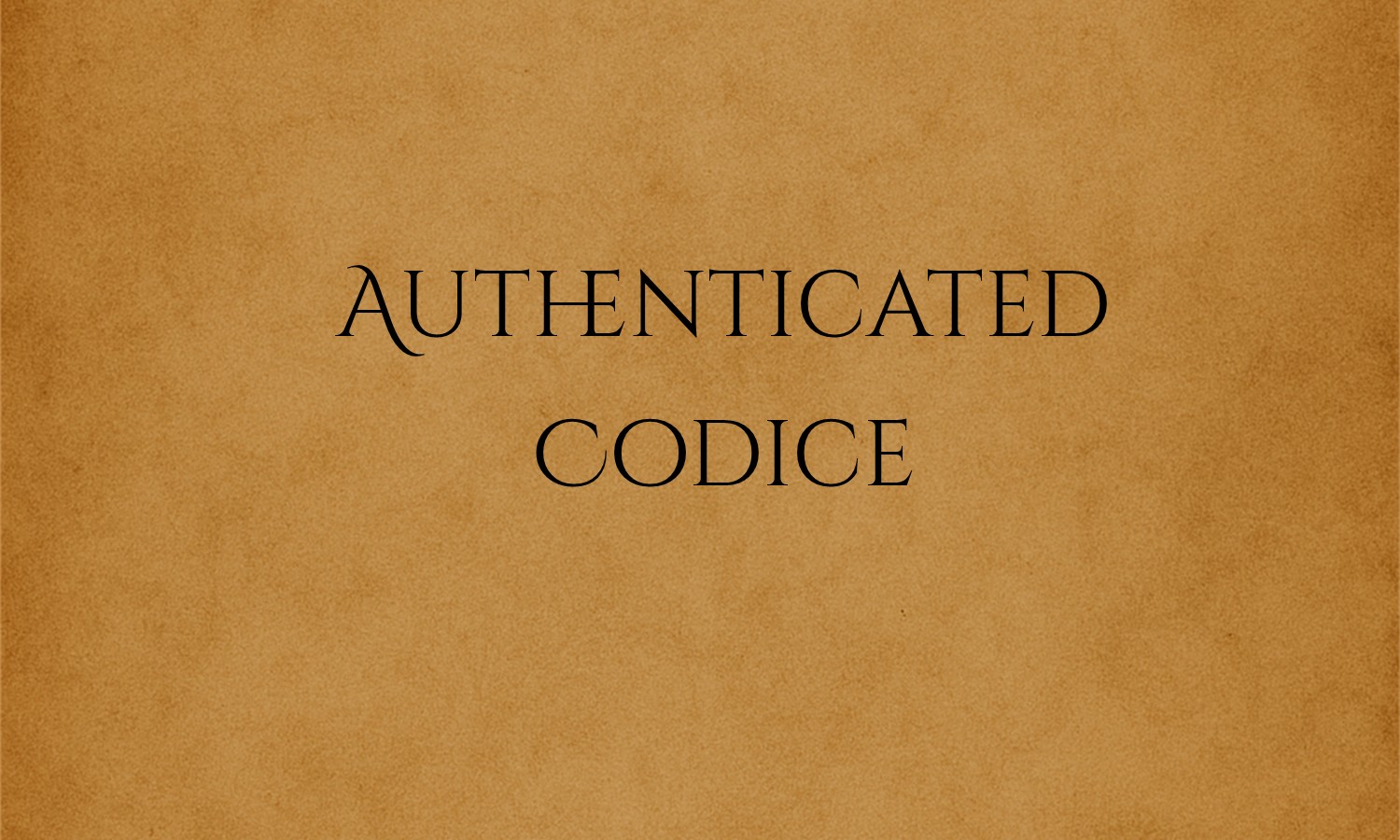 Authenticated Codices — preview